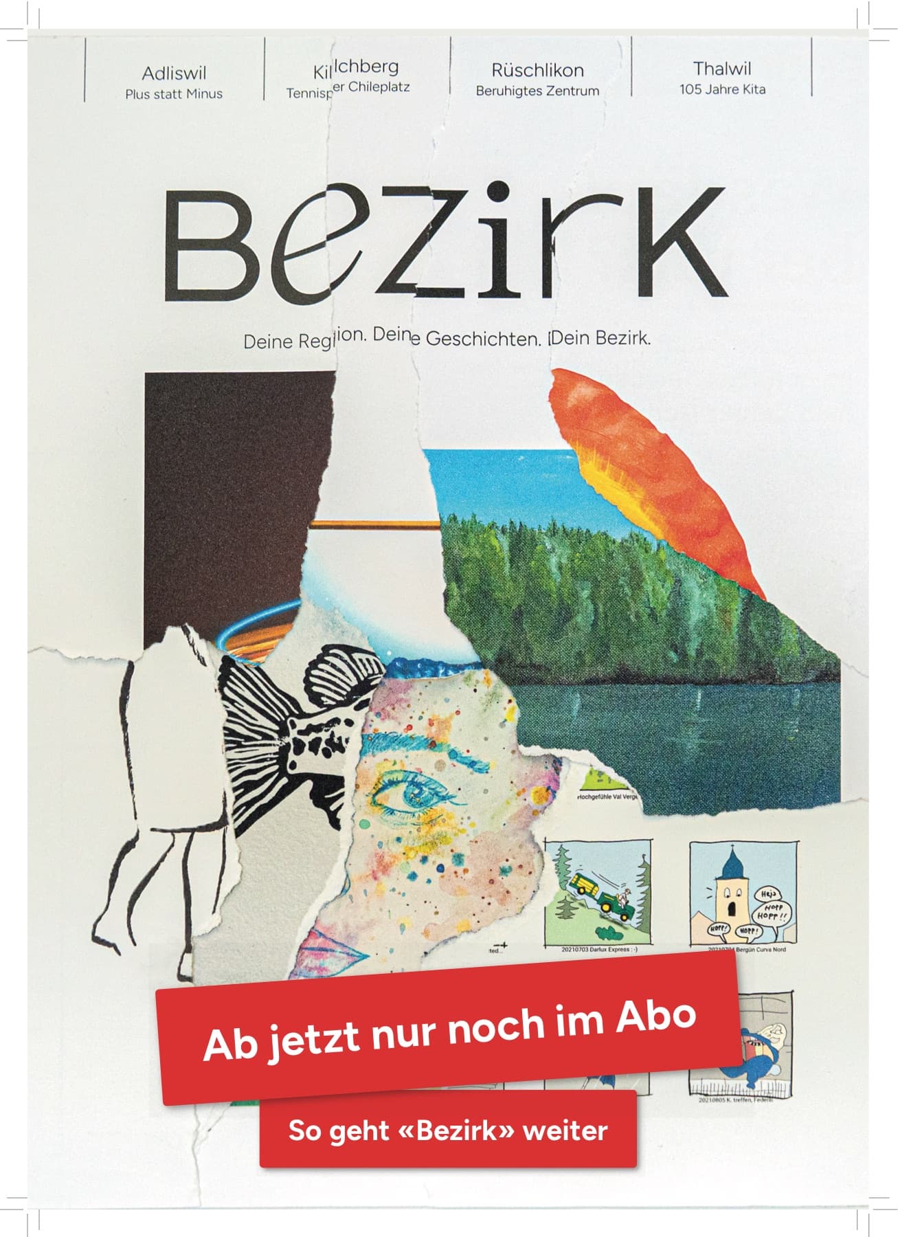 Flyer Magazin Bezirk: Das gedruckte Magazin nur noch im Abo