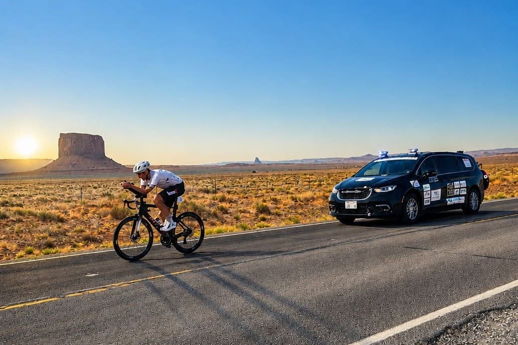 Keine Zeit, die Natur zu bestaunen: Michel Bucheli auf der Fahrt durchs Monument Valley.