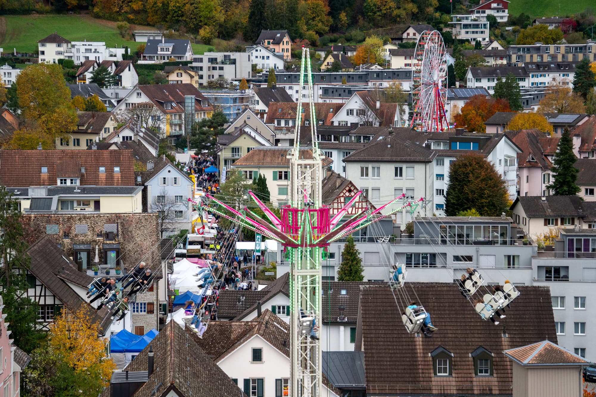 Chilbi Thalwil vom Kirchturm aus