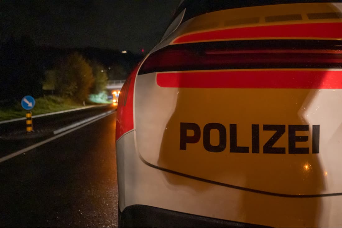 Polizeiauto auf der Sihltalstrasse